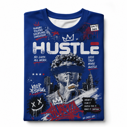 Parkhill Hustle Mindset Overall T-Shirt – No Luck, All Work (Blue)