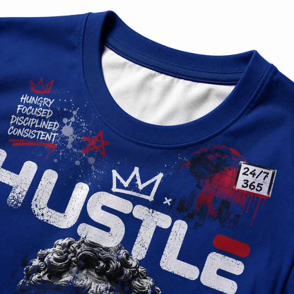 Parkhill Hustle Mindset Overall T-Shirt – No Luck, All Work (Blue)